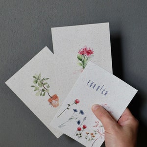 KARTENSET floral - 3 Stück