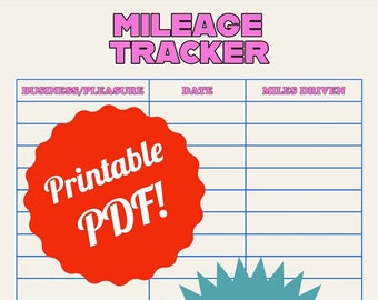 Printable Vehicle Mileage Tracker