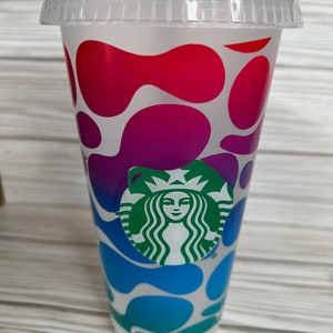 Reusable & Eco-Friendly Tie Dye Starbucks Tumbler Cold Cup | Starbucks Coffee Cold Cup | Venti Tumbler | Rainbow TieDye