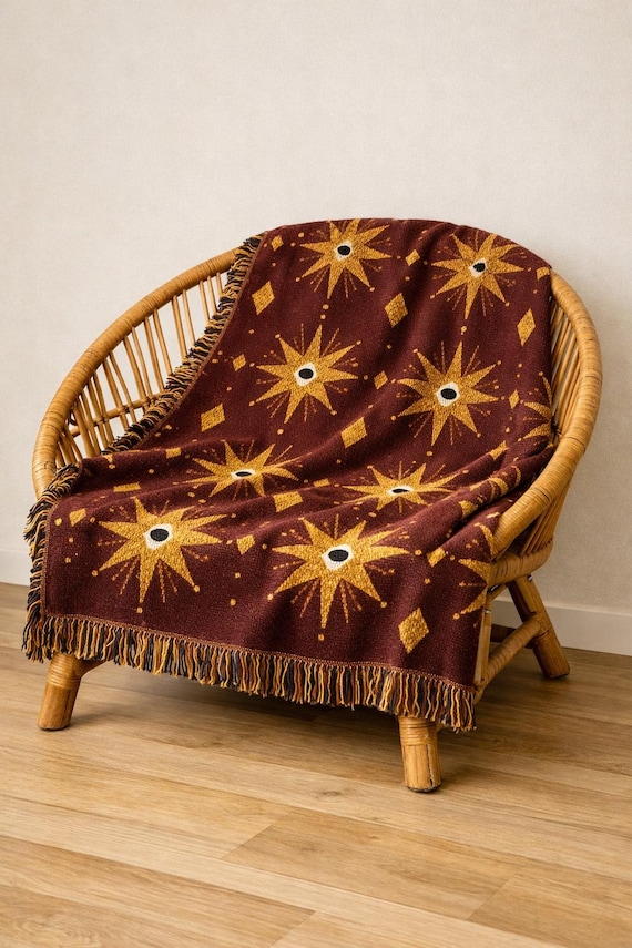 Southwestern Night Sky Starburst | Cozy Throw Blanket Tapestry
