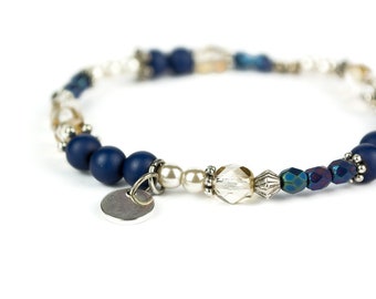 Glasperlen-Armband "Denim Love"