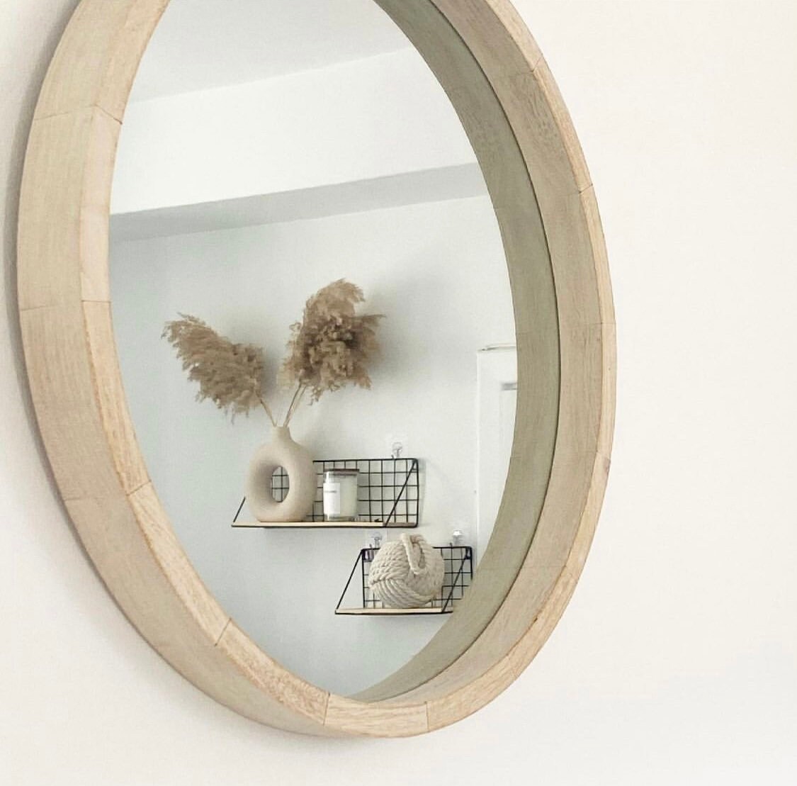 Solid Natural Wood Round Mirror boho Scandinavian Etsy UK