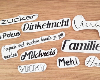 Individuelle personalisierte Schriftzüge/Schriftzug/Sticker/Aufkleber/Vinylfolie ab 2,80 Euro