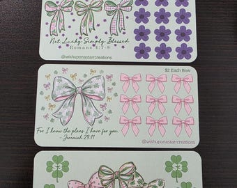 St. Patrick's Day Mini Savings Challenges – Pastel Bows, Clovers (Set of 3)
