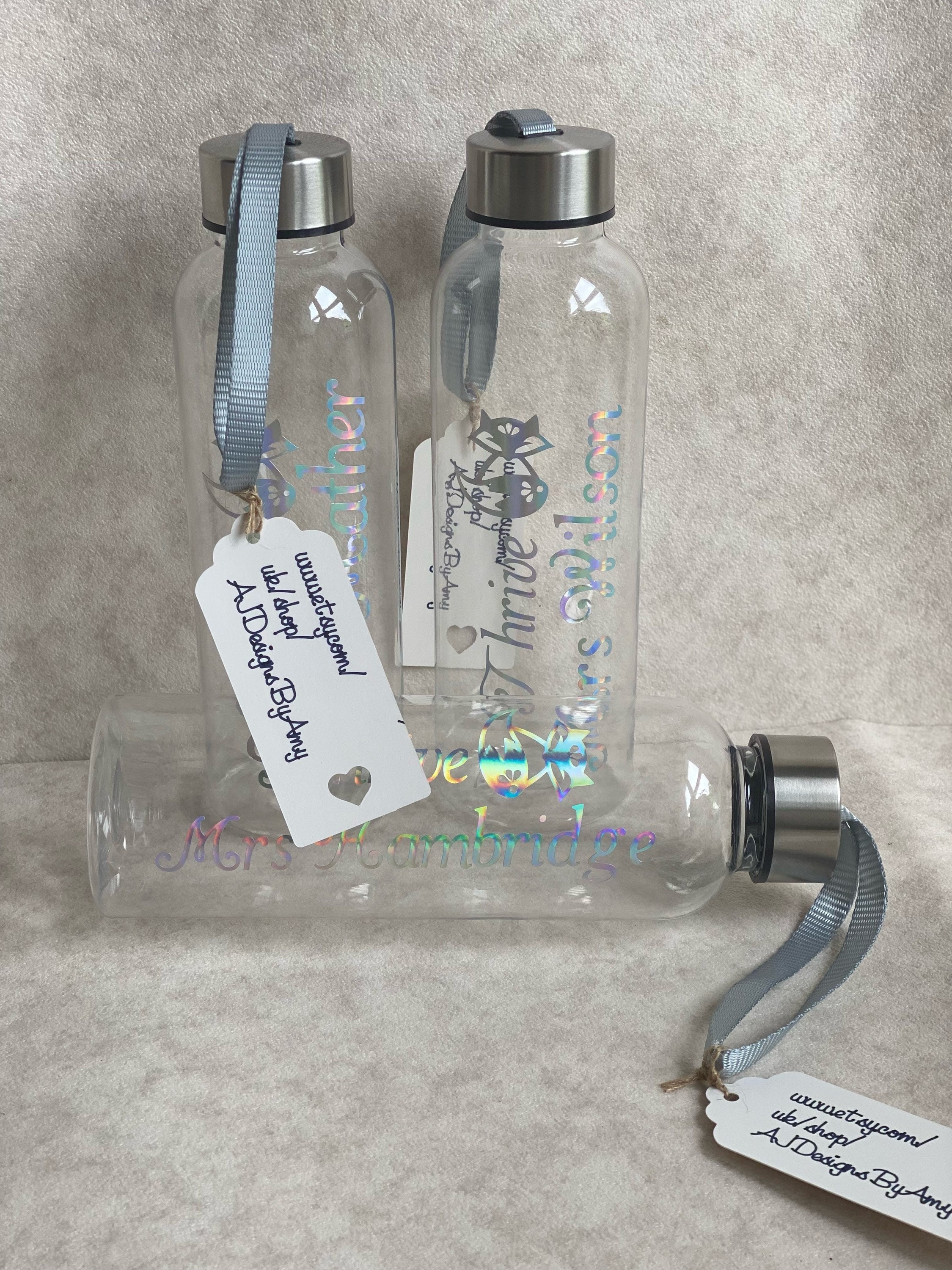 Personalised water bottle Name and picture Etsy