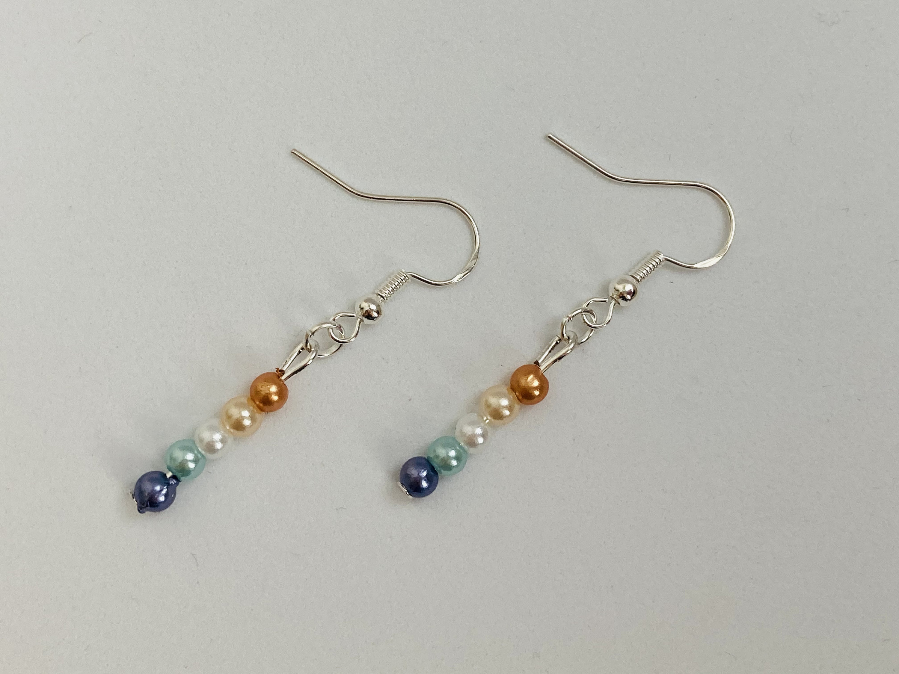 Handmade Silver Dangle Beaded Earrings Etsy UK