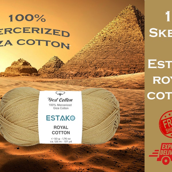 Estako Royal Cotton  %100 Mercerized Giza Cotton Yarn, Super Fine 1, Best cotton amigurumi crochet, all seasons baby cotton yarn,