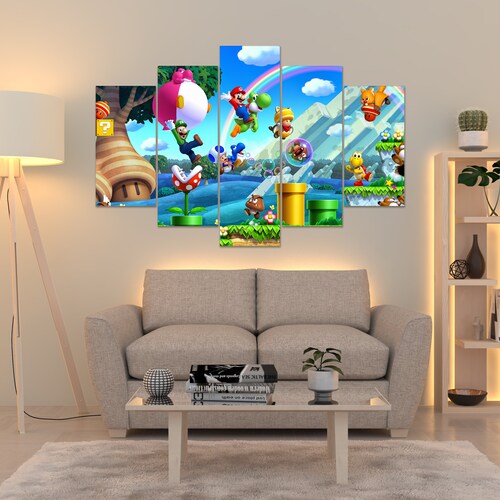 New Super Mario Bros, Super Mario canvas, Super Mario Bros art, Retro