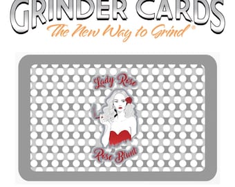 Lady Rose Metal Grinder Card | Portable Credit Card Size Herb Tool