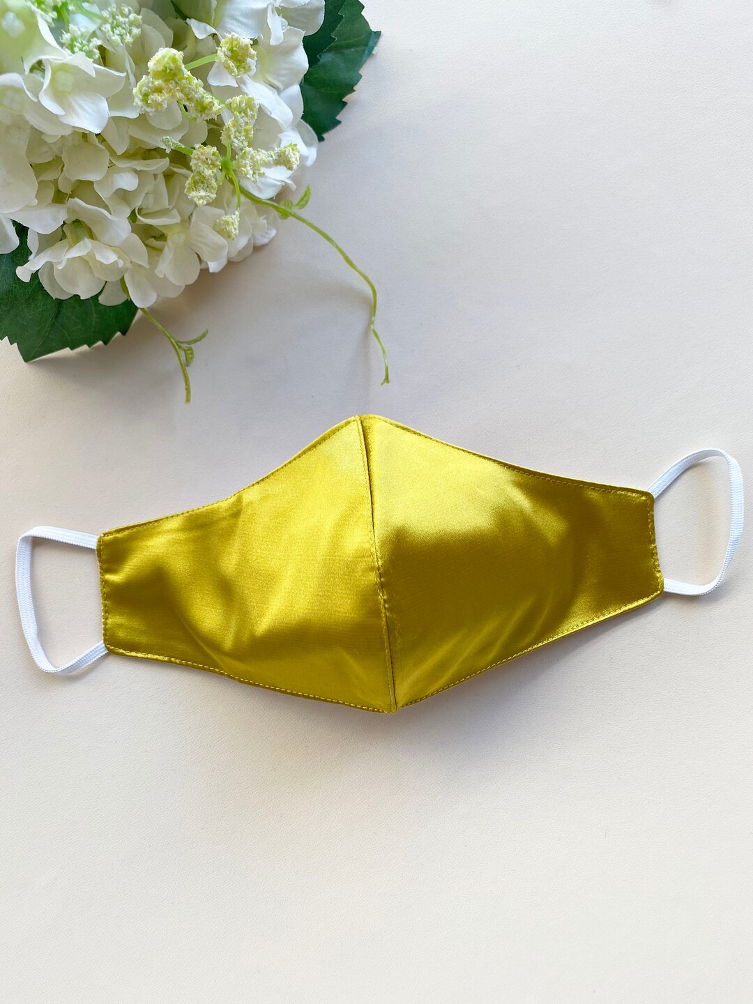 Mustard Satin Face Mask Bridal Party Mask Reusable Face Mask Etsy UK