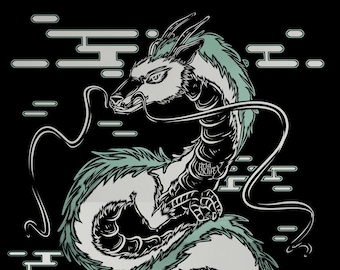 Spirited Away Haku Dragon Foil Print