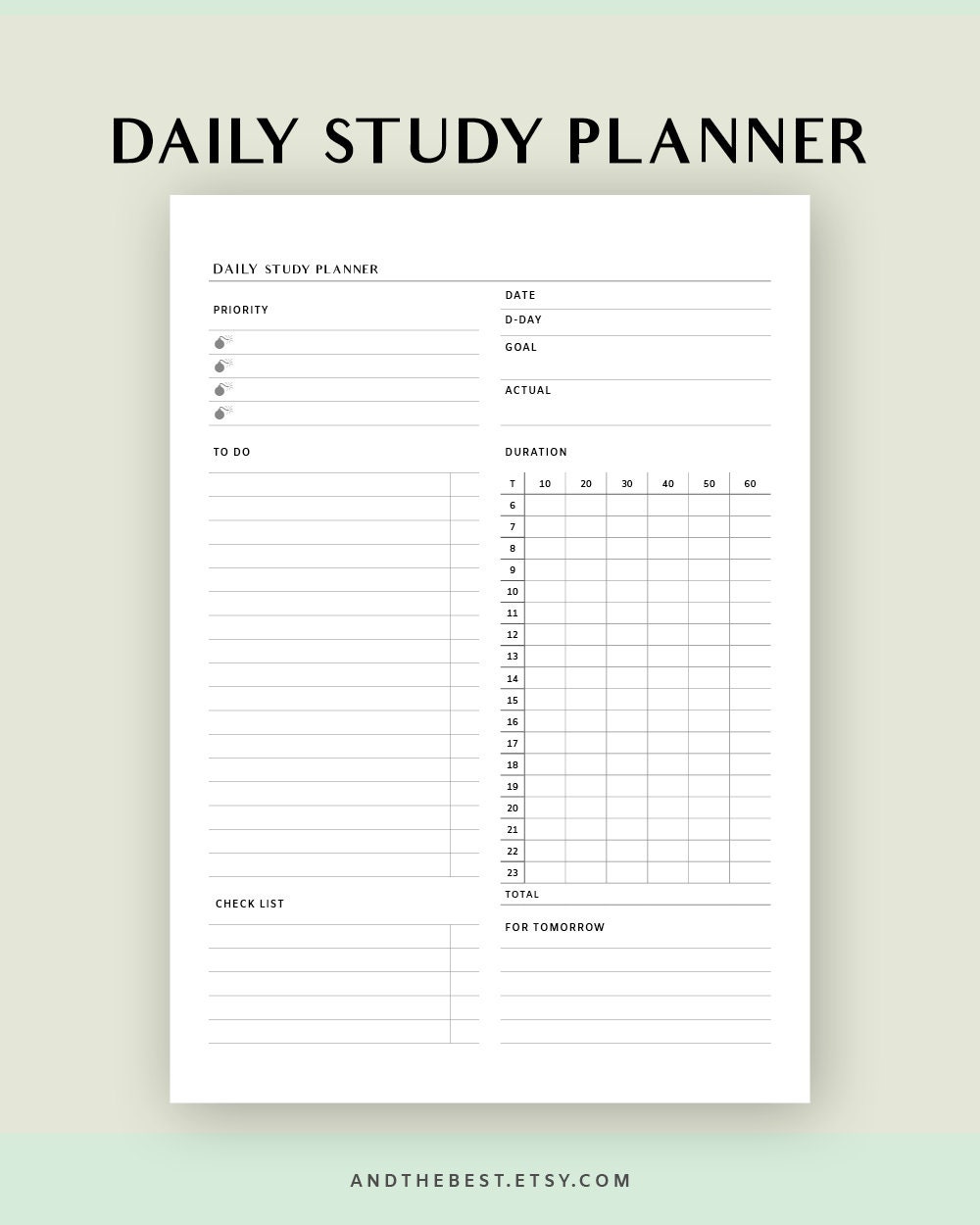 academic homework planner