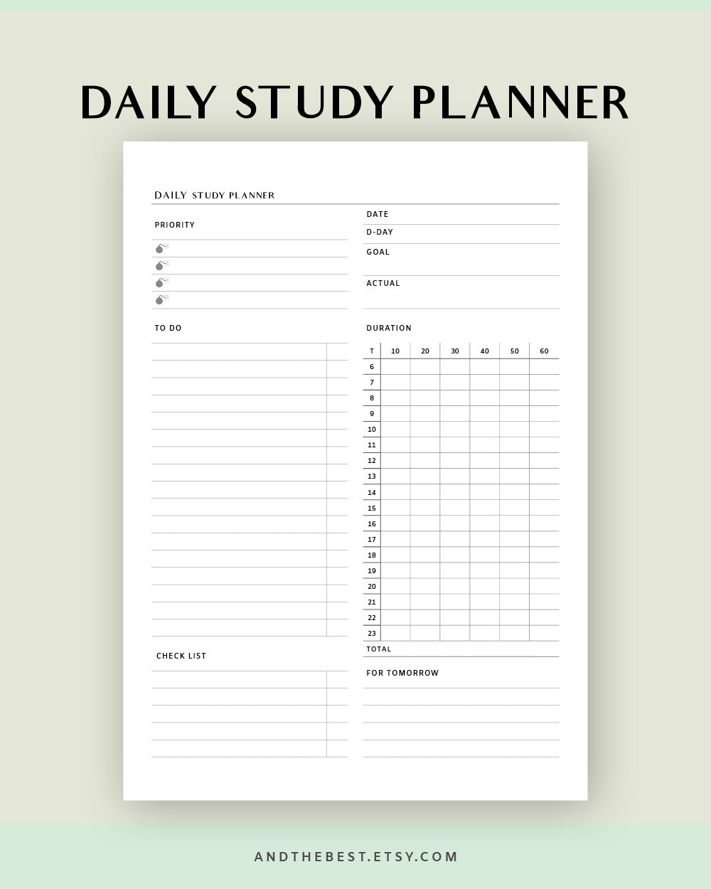 academic homework planner