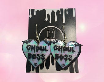 Acrylic Ghouls Boss earrings | Statement earrings | Halloween earrings | Fun Jewelry | Lightweight earrings