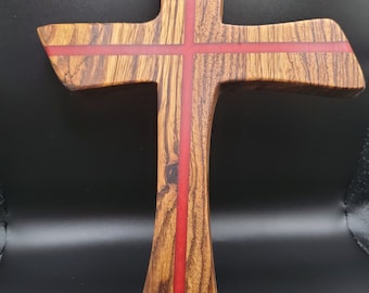 Rustic Wood Cross with Resin Fill