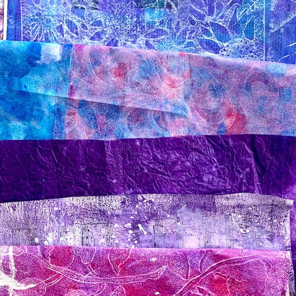 Collage Paper Pack -  Purple, Lavender, Violet, Indigo; 30 colorful pieces!