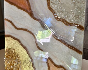 Resin Geode Wall Art Decor Painting / Wall Art Crystal / Handmade home decor Gift Ideas