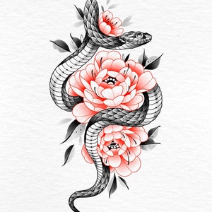 Print drawing tattoo tattoo impression snake sketch pencil tablet paper