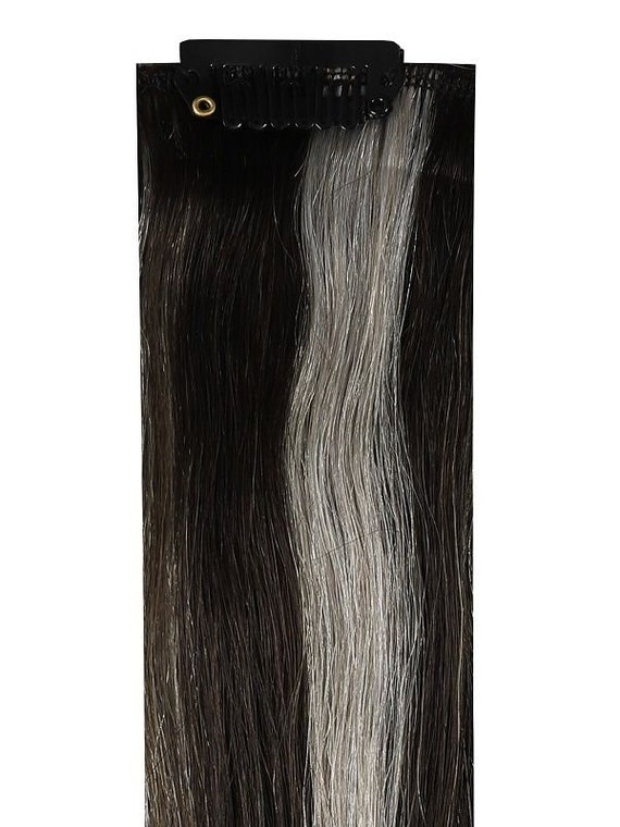 Deluxe Head Clipin Salt & Pepper 5aa/silver Hair Extensions Etsy