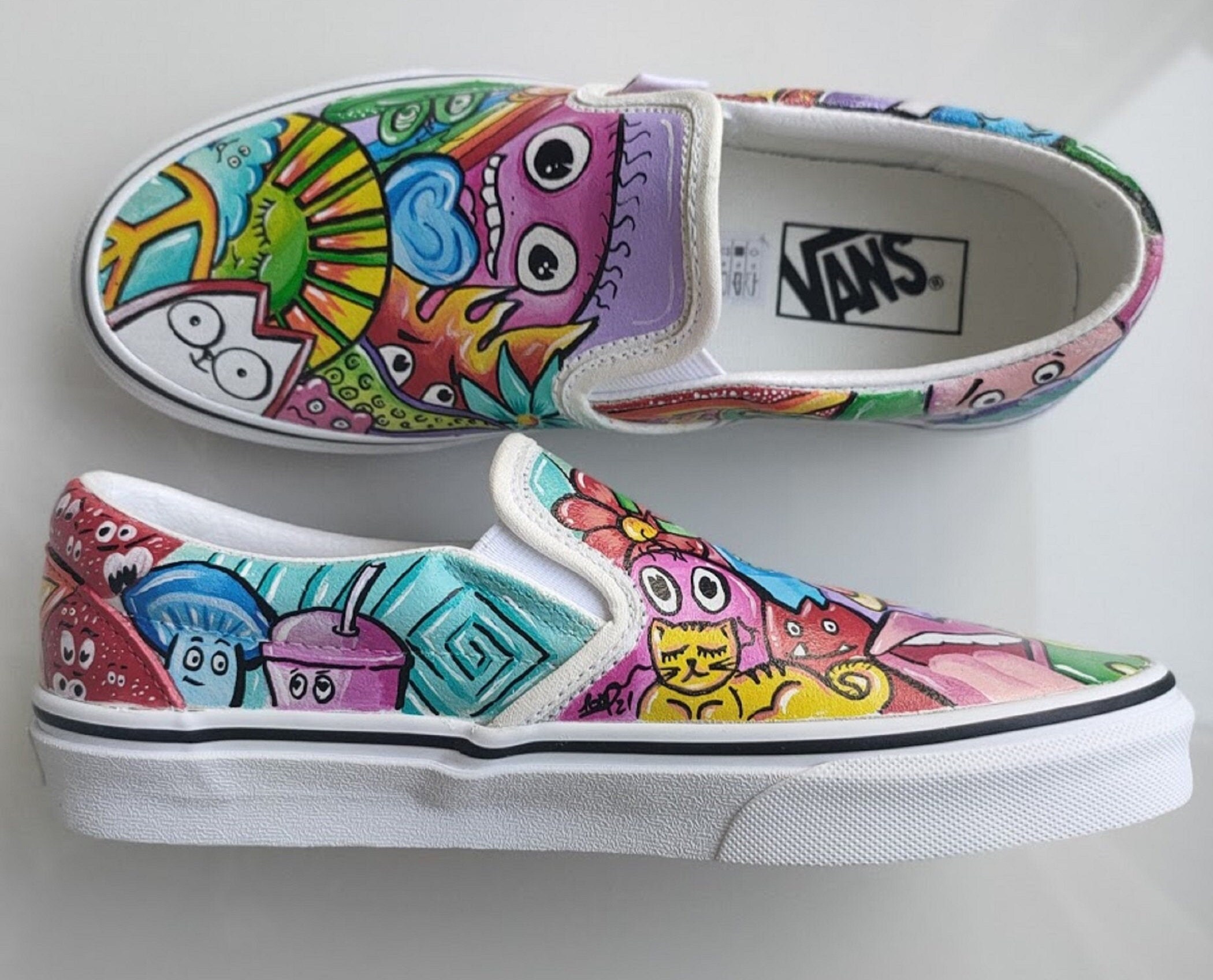vans doodle shoes