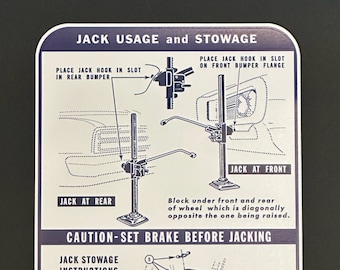 Instructions de mise en place du cric convertible Firebird de 1968