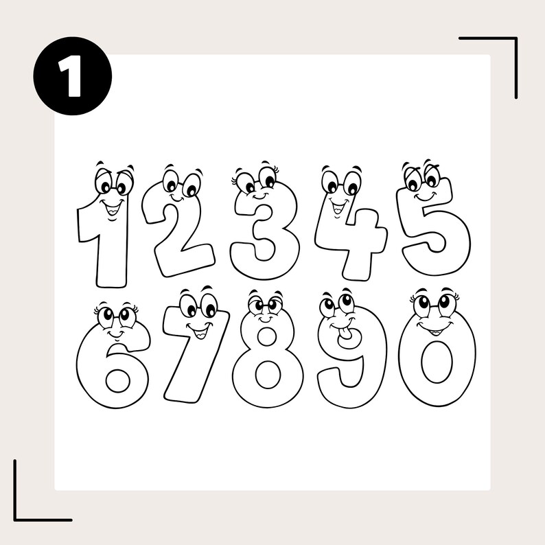 Number Coloring Pages, 3 Different Sets, Printable, Instant Digital ...