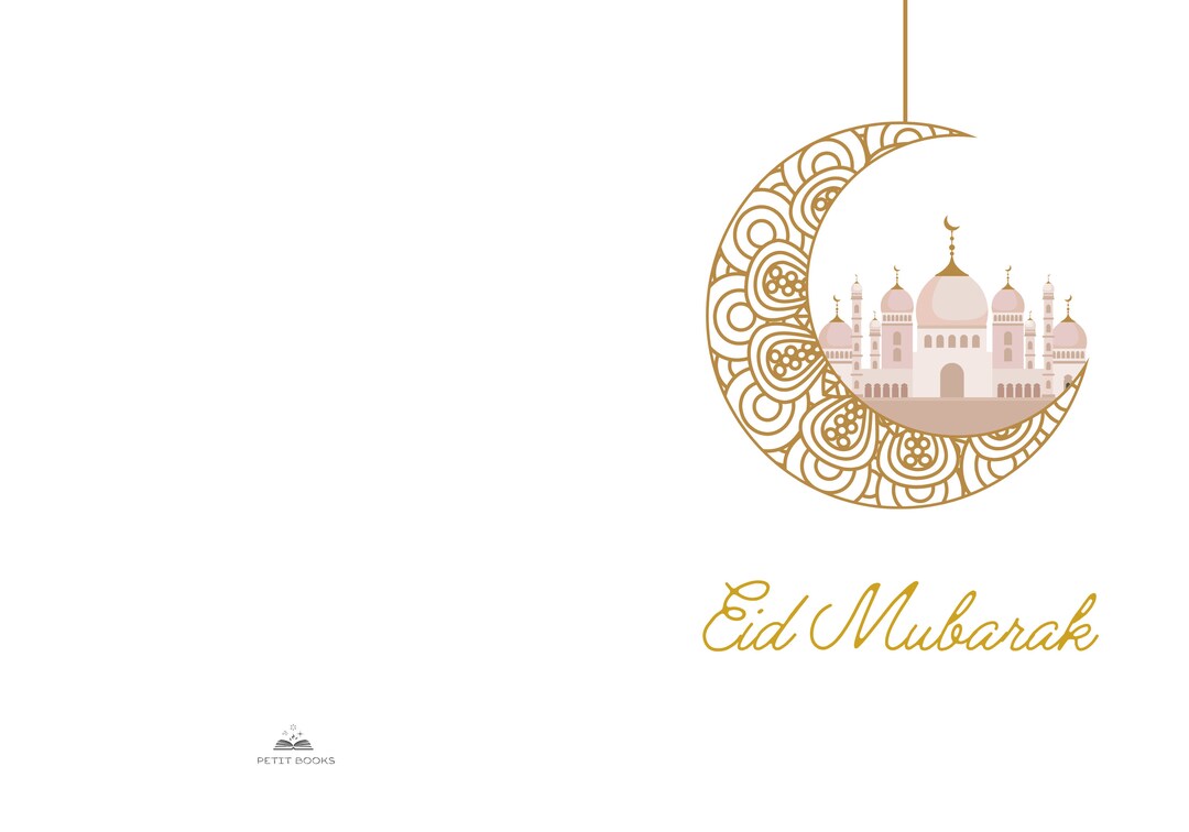 Eid Mubarak/ Happy Eid Greeting Card Printable Downloadable Etsy