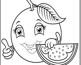 fruits colouring etsy