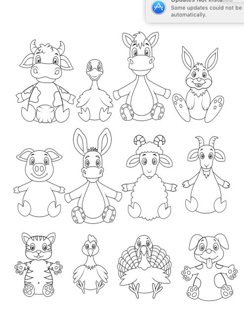 180 page Animal coloring pages for kids/toddlers | Etsy