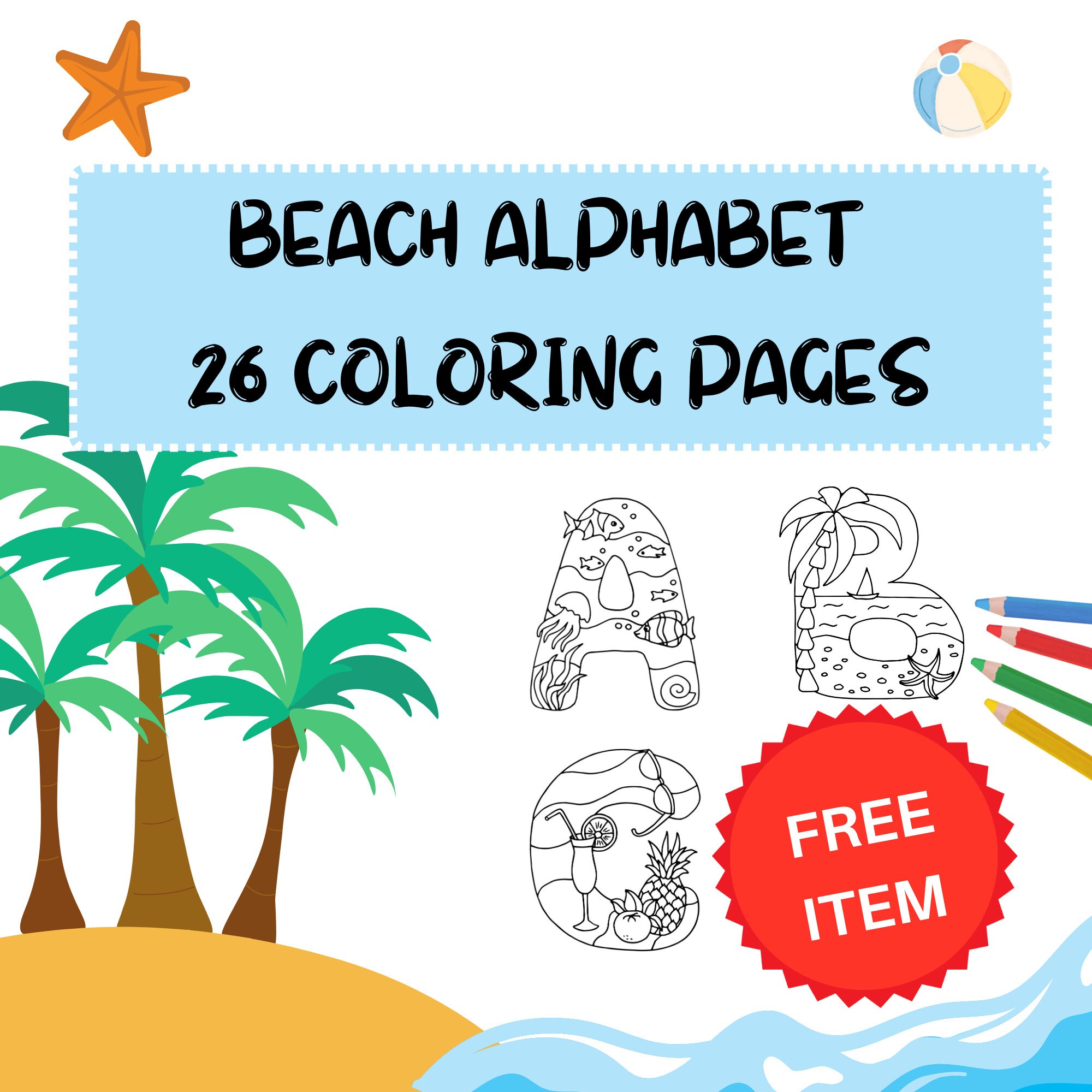 Coloring Pages Of Beach Items