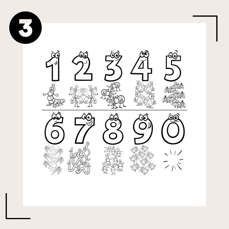 Number Coloring Pages 3 Different Sets Printable Instant - Etsy