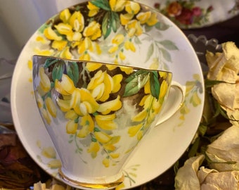 Royal Standard Laburnum Pattern Teacup and Saucer 4 sets available