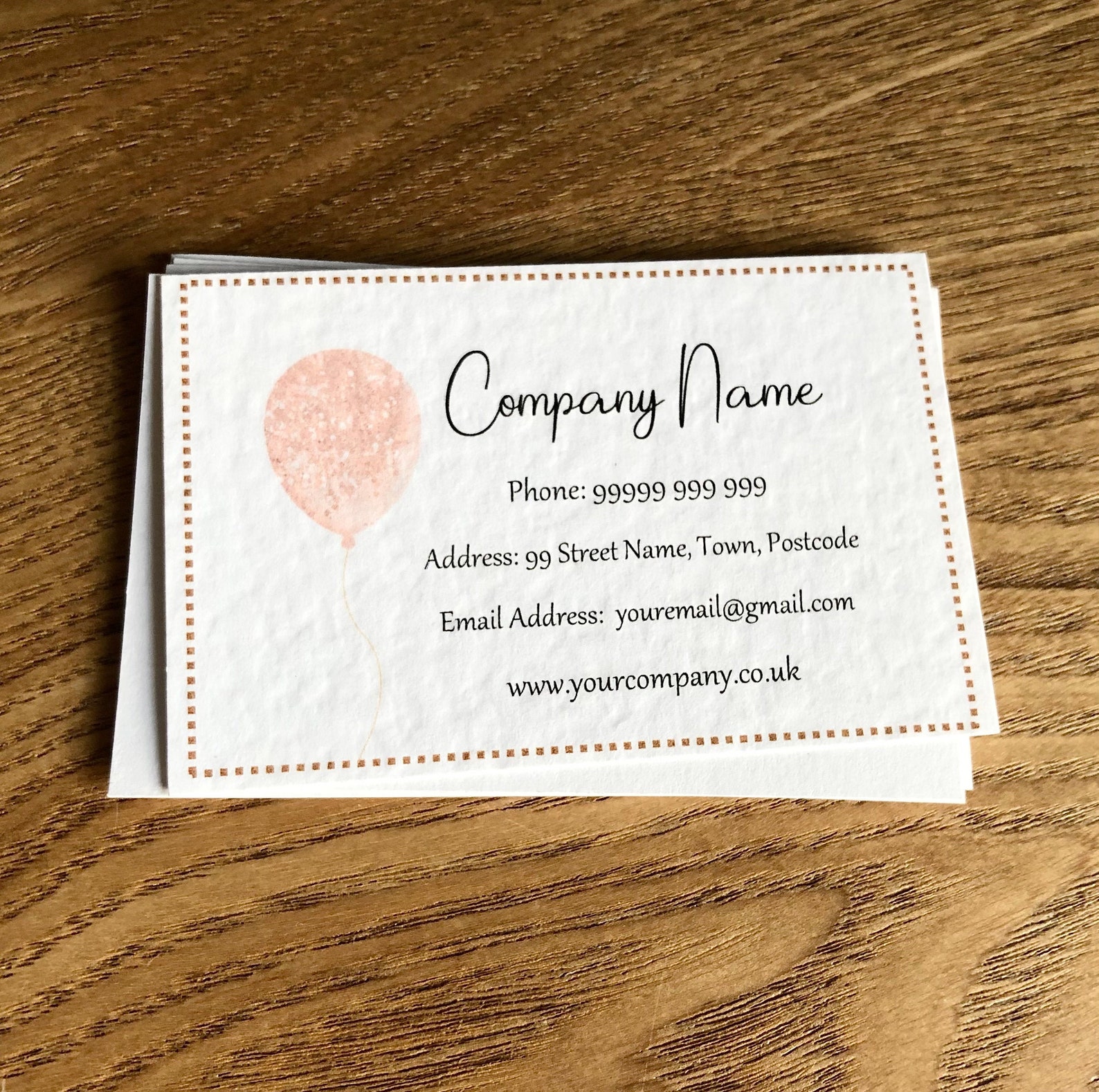 Personalised Business Card Name Cards Balloon Business Note Etsy