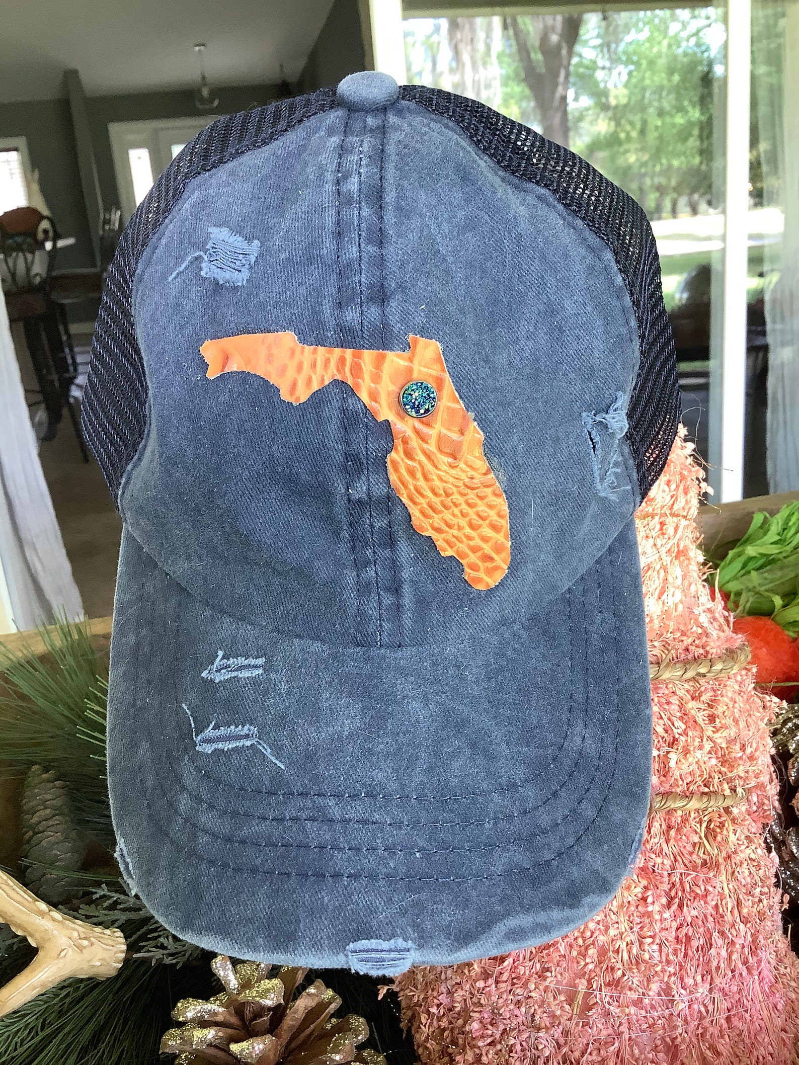 State of Florida CC vintage hat Womens custom leather gators | Etsy