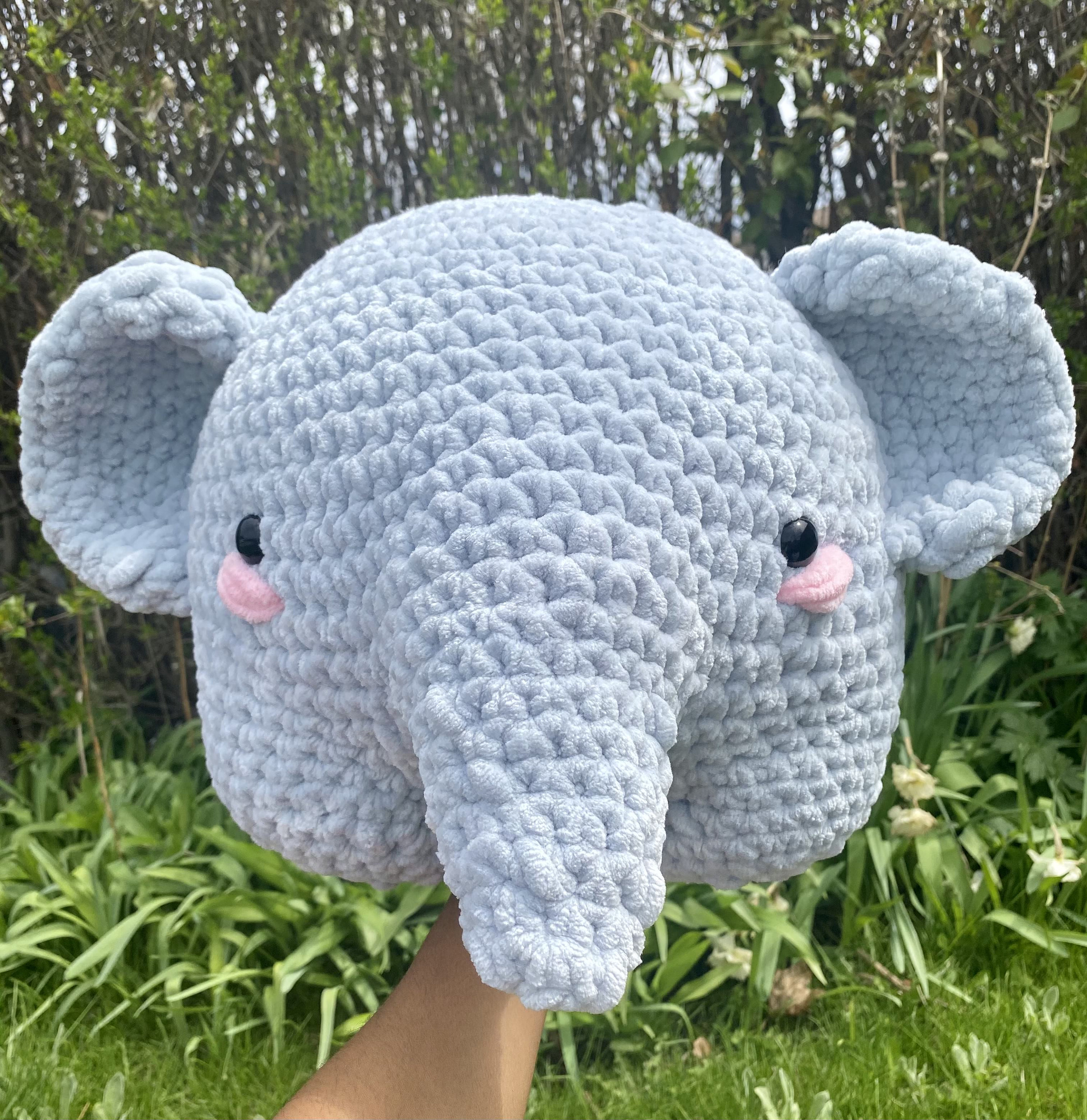 Handmade Crochet Jumbo Elephant Plush Soft knit Amigurumi Etsy