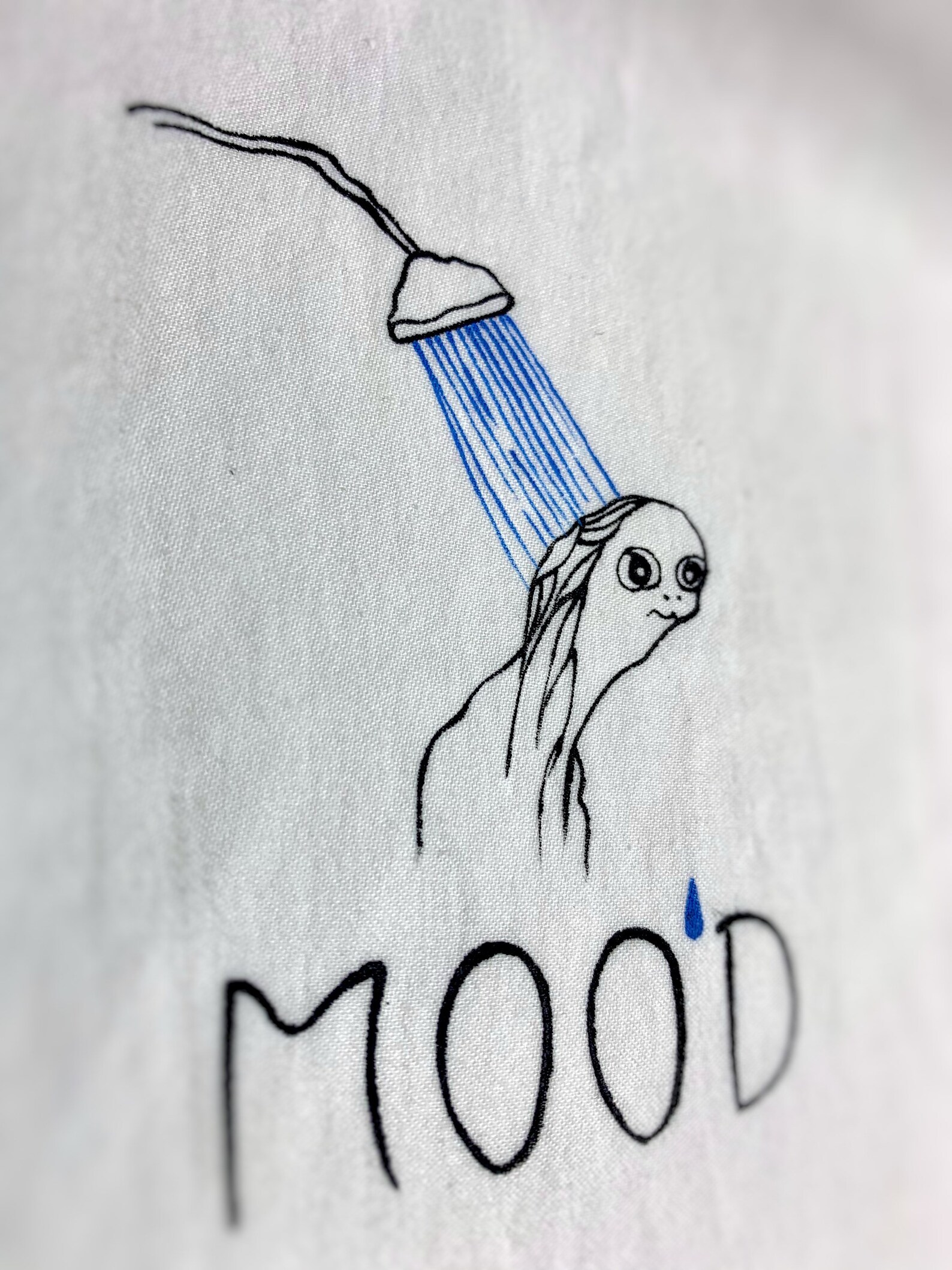 Unisex Tshirt Mood Sad Mood Shower Hand Painted Adult Etsy