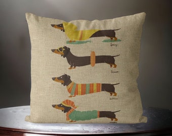 Dachshund design Linen Cushion covers Home decor/gift for her housewarming gift for mom/Mothers day Dog lover gift/Bedroom decor