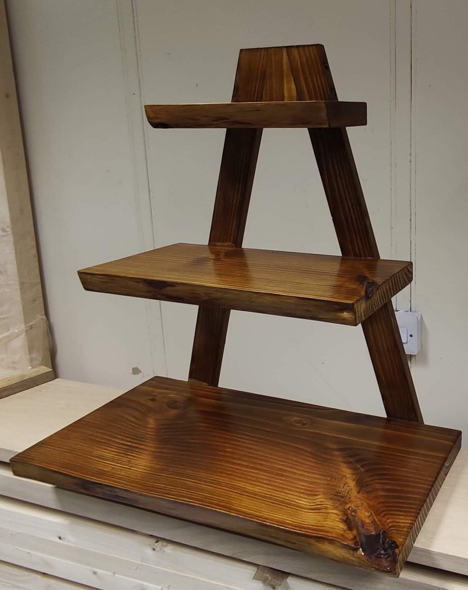 Triangle Wooden Buffet Stand solid wood Handmade live edge Etsy