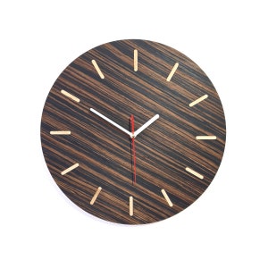 Wood Wall Clock | Wooden Analogue Oak Wall Clock | Modern Silent Clock | Minimalist Clock | Wedding Anniversary Birthday | Birthday Gift