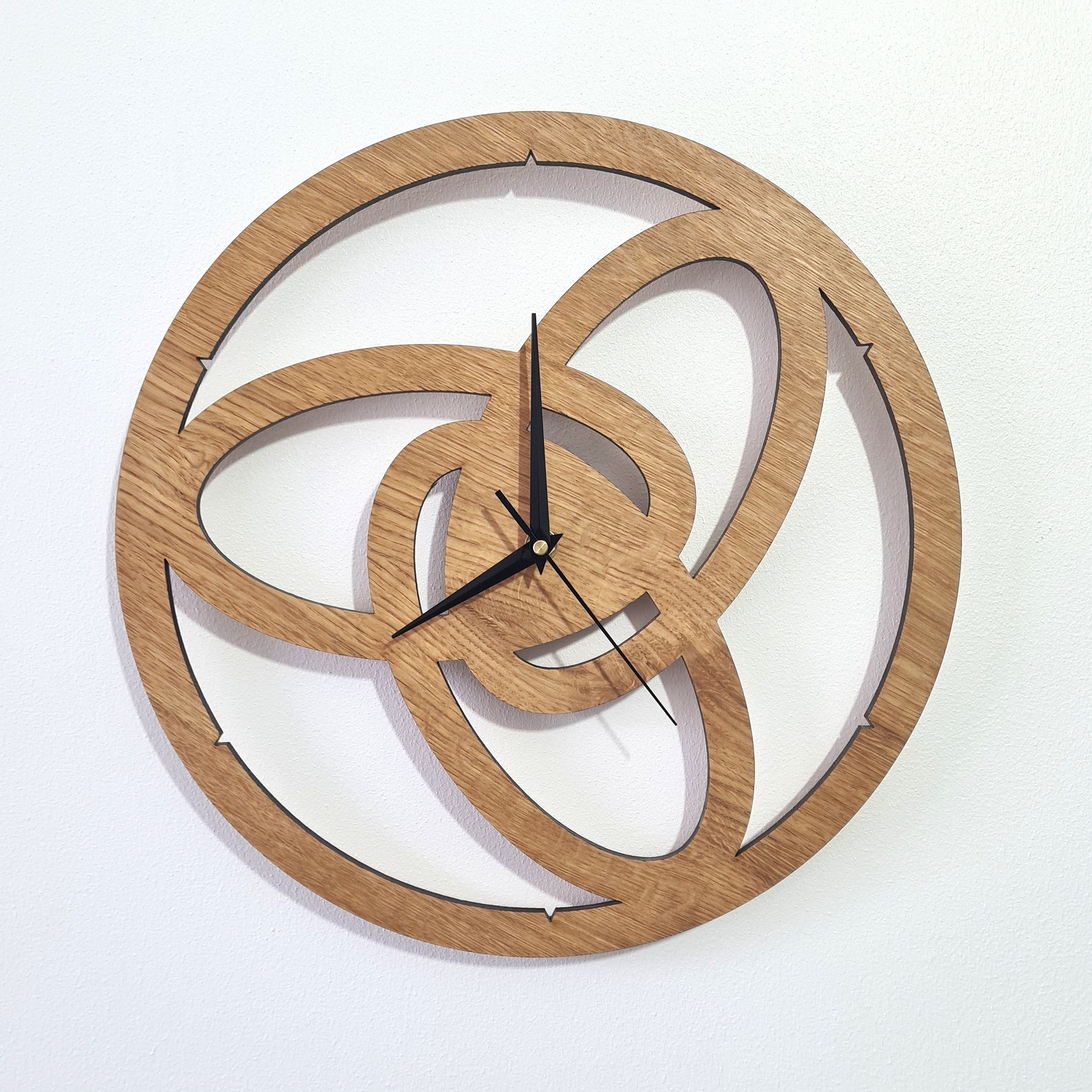 Contemporary Wood Wall Clock Wooden Oak Wall Clock Modern Etsy UK