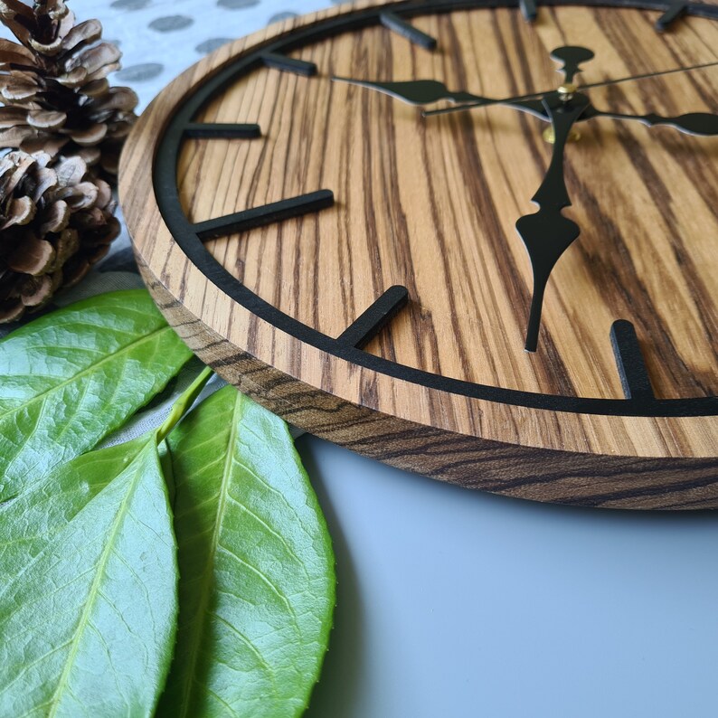 Exotic Wooden Wall Clock Zebrano Wood Wall Clock Modern Etsy UK