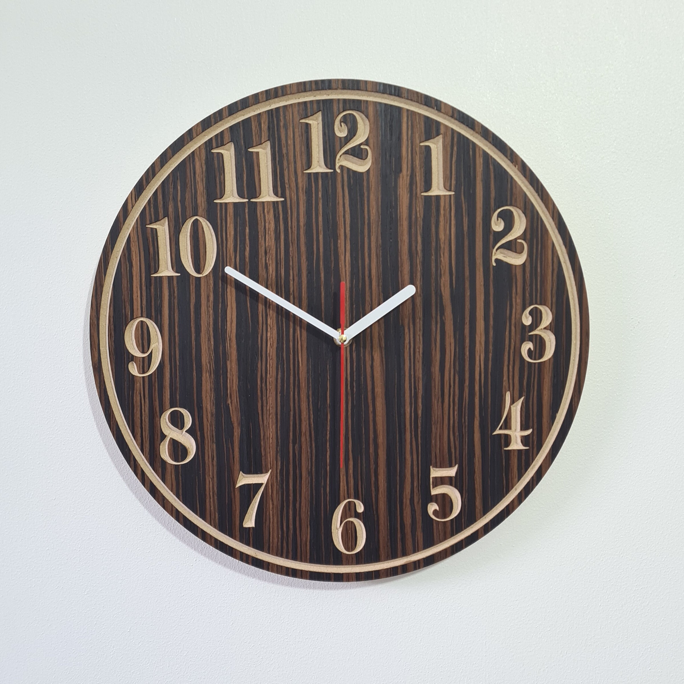 Wooden Analogue Wall Clock Contemporary Circular Clock Etsy