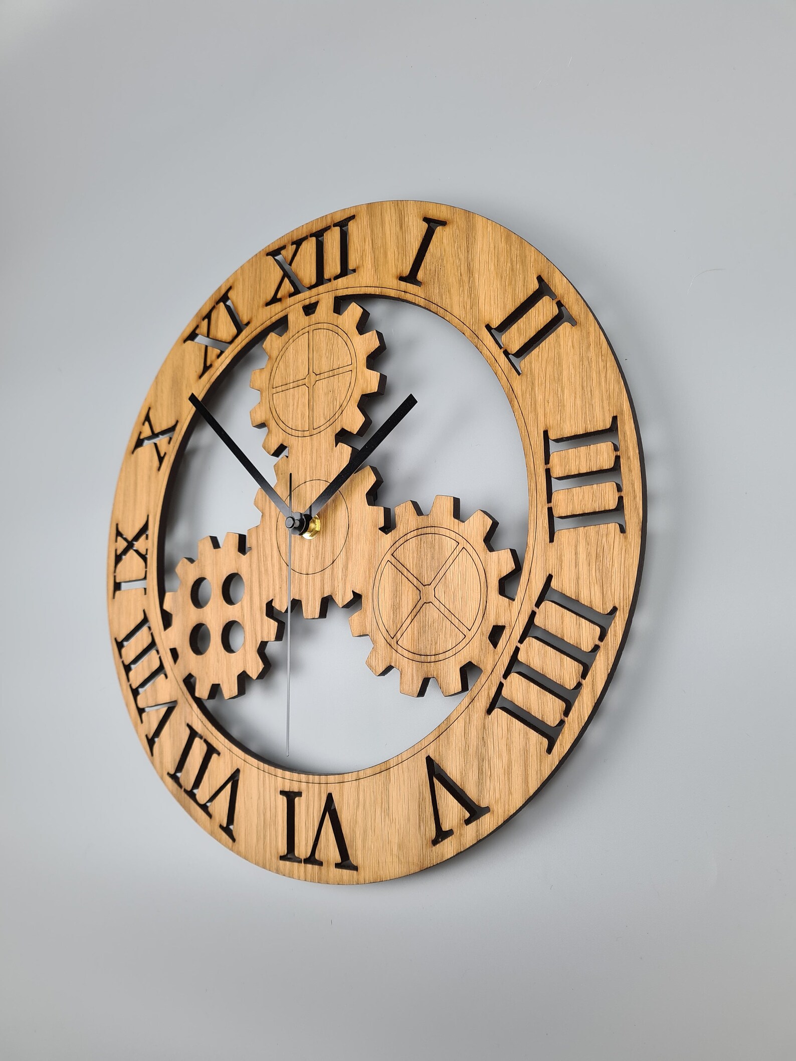 Wooden Wall Clock Vintage Wall Clock Skeleton Clock Etsy