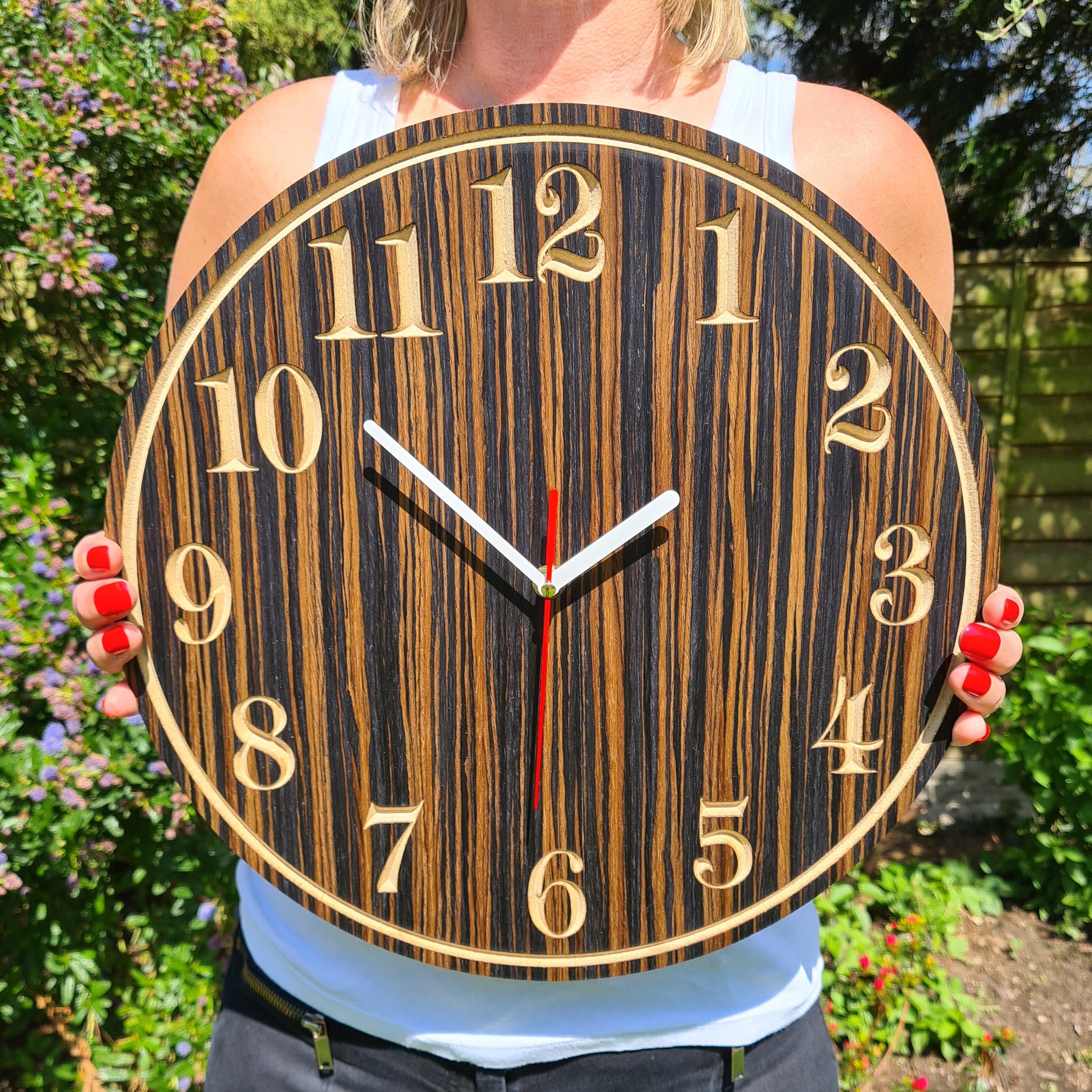 Wooden Analogue Wall Clock Contemporary Circular Clock Etsy