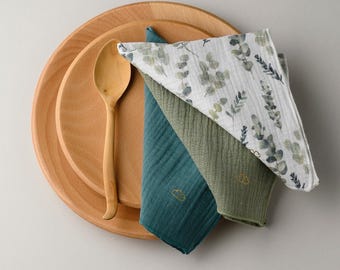 Handmade cotton gauze napkins (set of 2) made in Provence