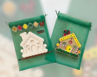 Gingerbread House Chalk Paint Kit-Unique Stocking Stuffer/Arts&Craft Set-Paint Party Idea-Children’s Holiday Xmas Activity Kit