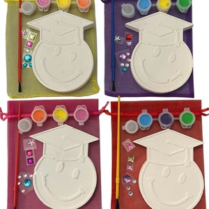 Graduation Smiley Cap Craft Paint Kit-Unique Party Bag Favor/Fillers Rainbow Craft Set-Paint Set-Craft Party Idea-Children’s Activity Kit