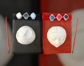 Jack and Sally Chalk Craft Paint Kit-Unique Party Bag Favor/Fillers Arts&Craft Set-Paint Set-Craft Party Idea-Children’s Activity Kit