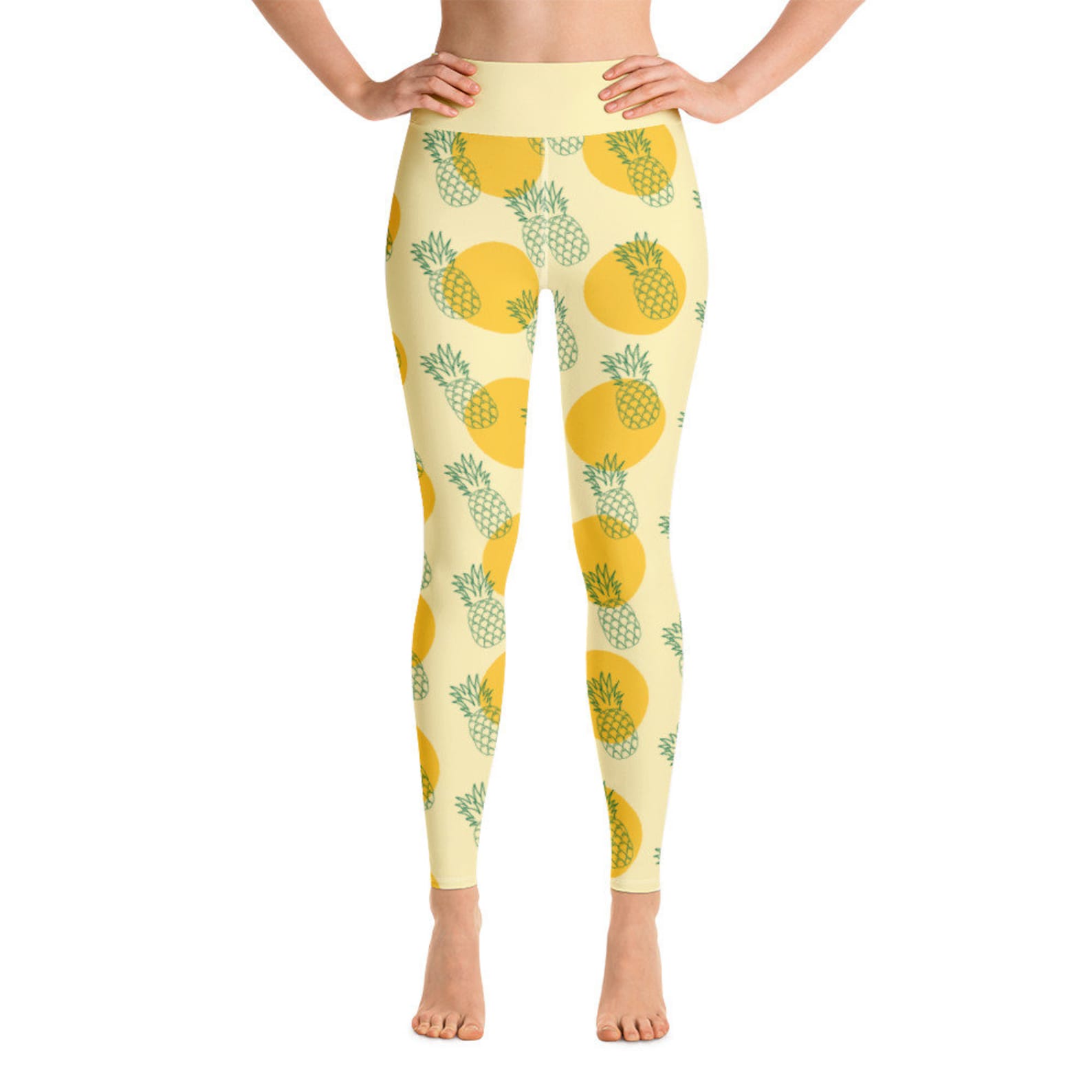 Yoga Leggings Pineapple Print All Over Fitness Pants Sweats for Gym