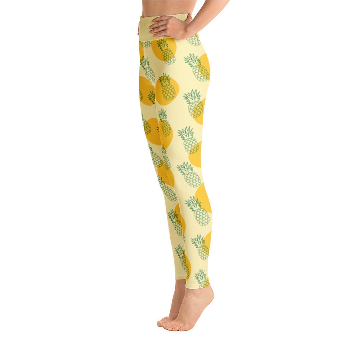 Yoga Leggings Pineapple Print All Over Fitness Pants Sweats for Gym